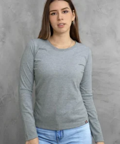 Polo manga Larga plomo unisex