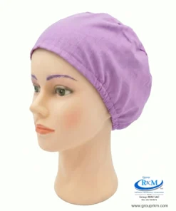 Cofia de Tela Pima Semi circular Quirurgico Lila