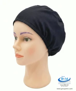 Cofia de Tela Pima Semi circular Quirurgico negro