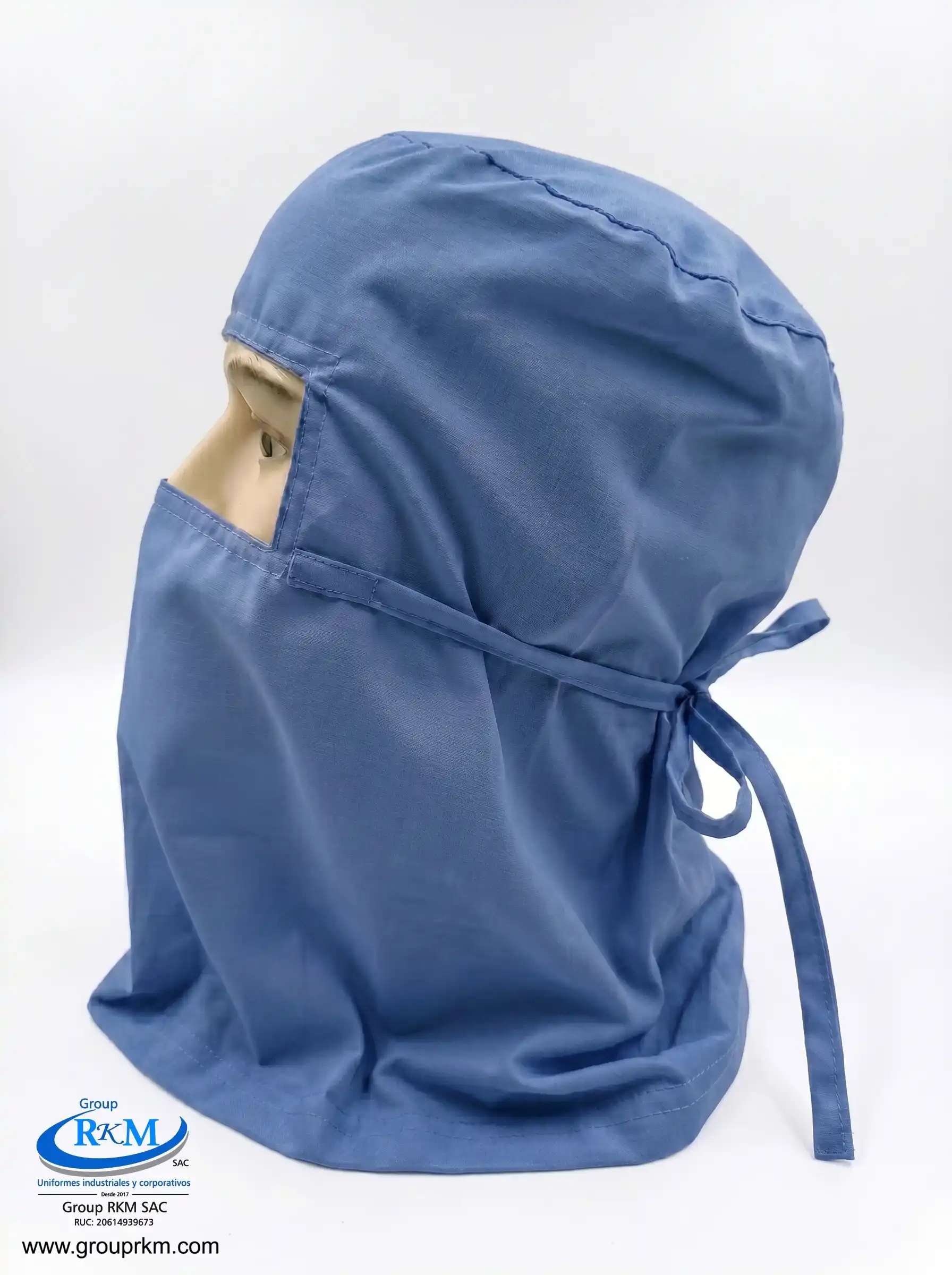 Cofia de tela Capucha Cerrado Azul Acero