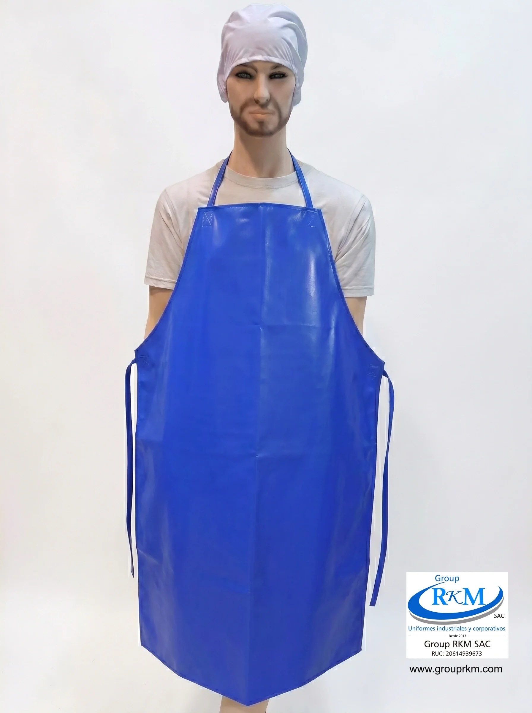 Delantal Doble Faz PVC Semi industrial Azulino
