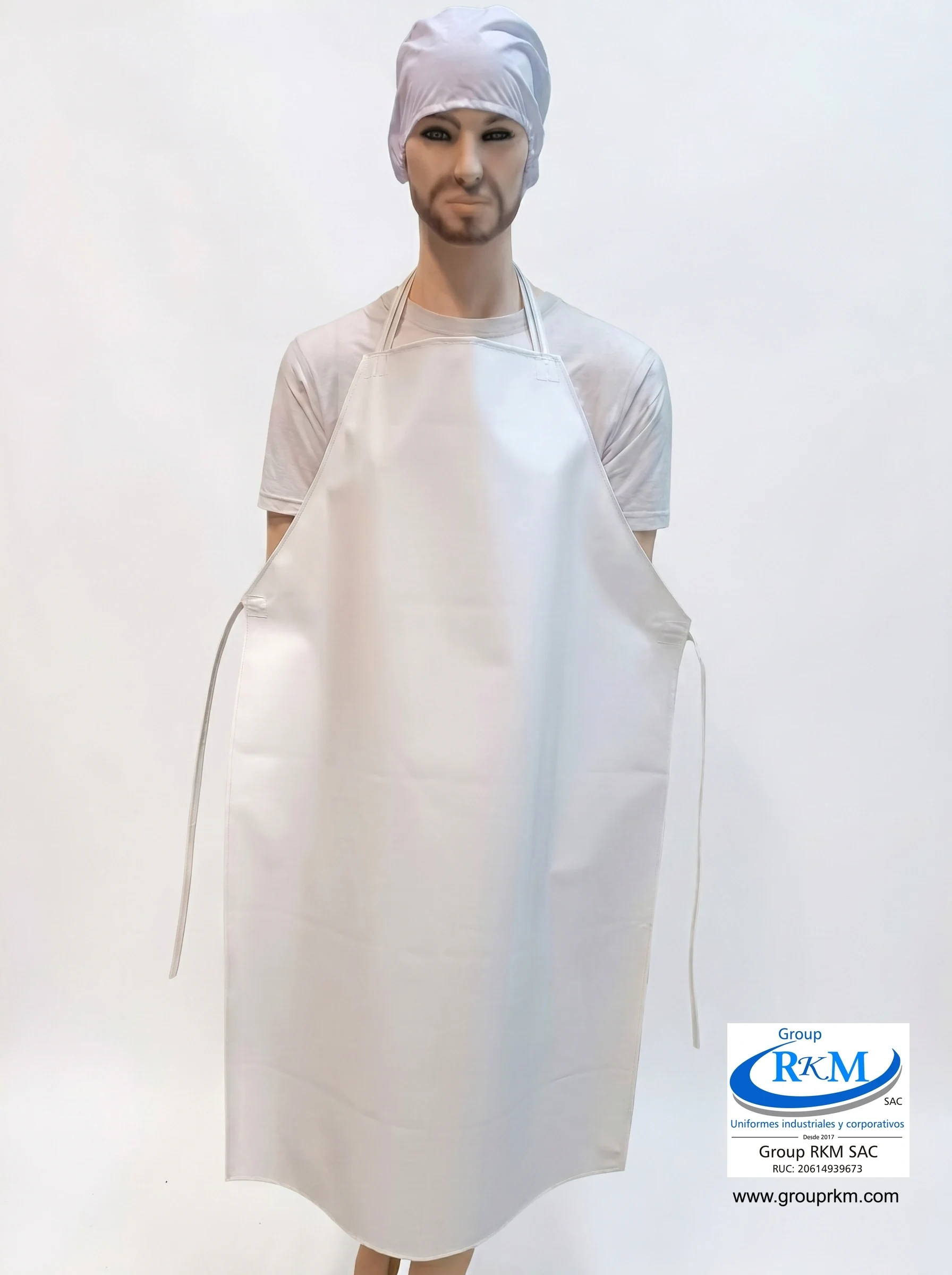 Delantal Doble Faz PVC Semi industrial Blanco