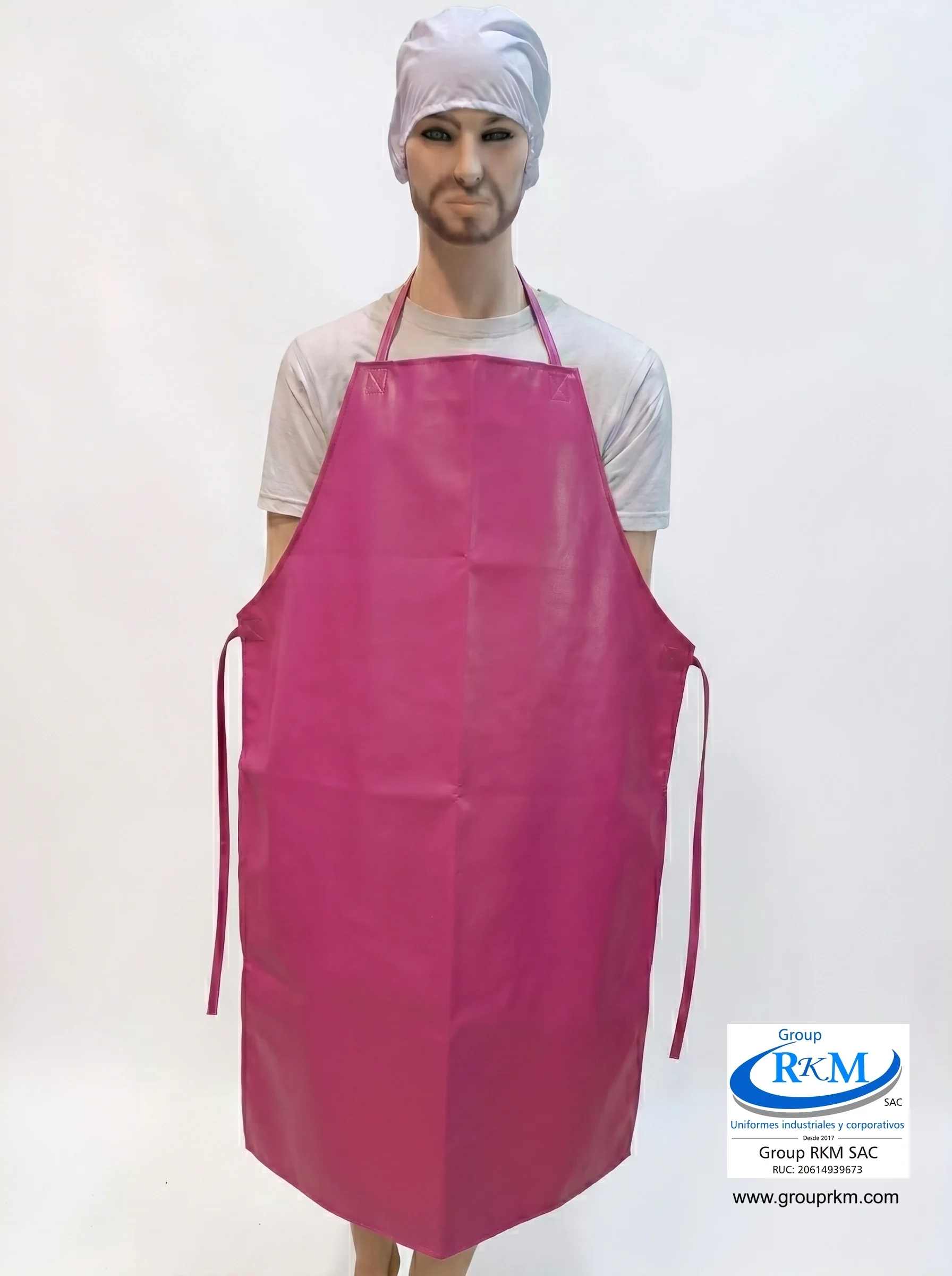 Delantal Doble Faz PVC Semi industrial Fucsia
