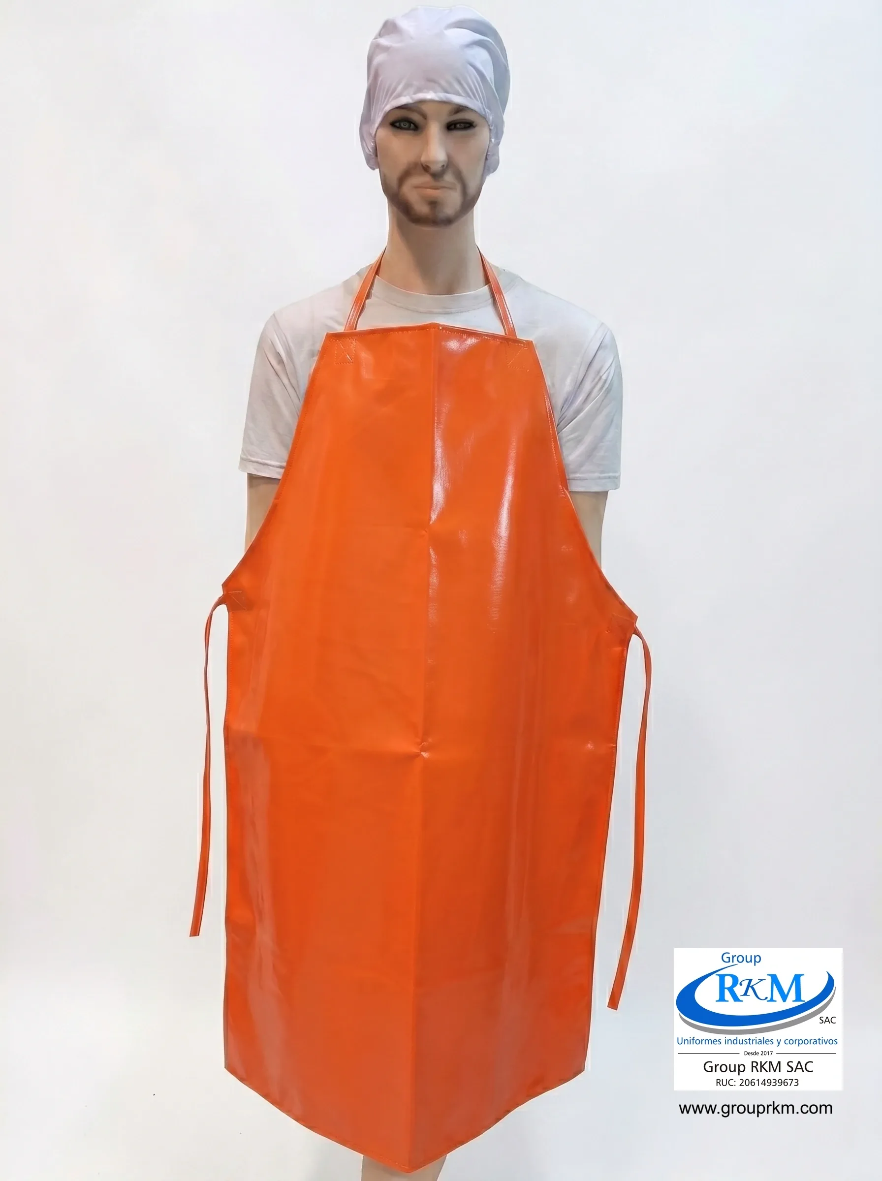 Delantal Doble Faz PVC Semi industrial Naranja