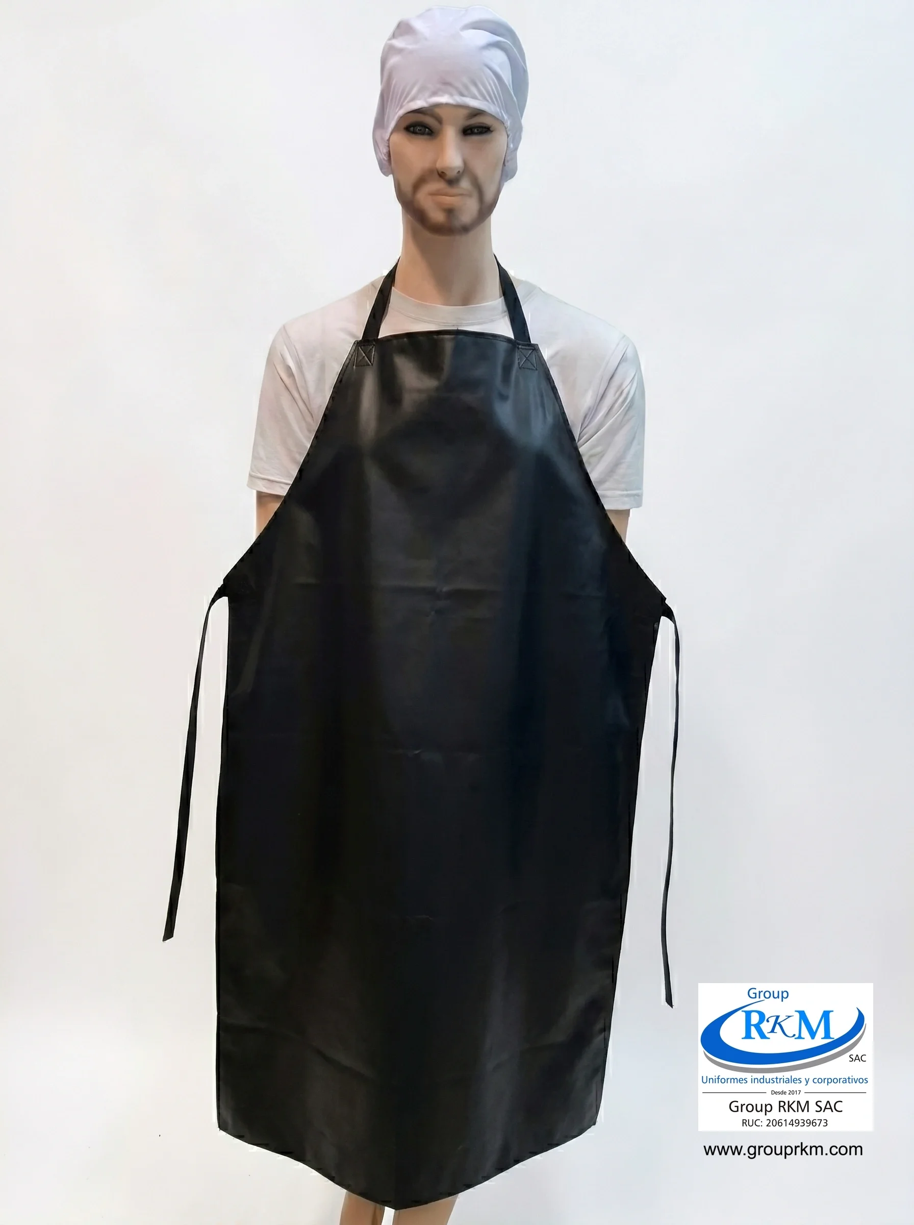 Delantal Doble Faz PVC Semi industrial Negro