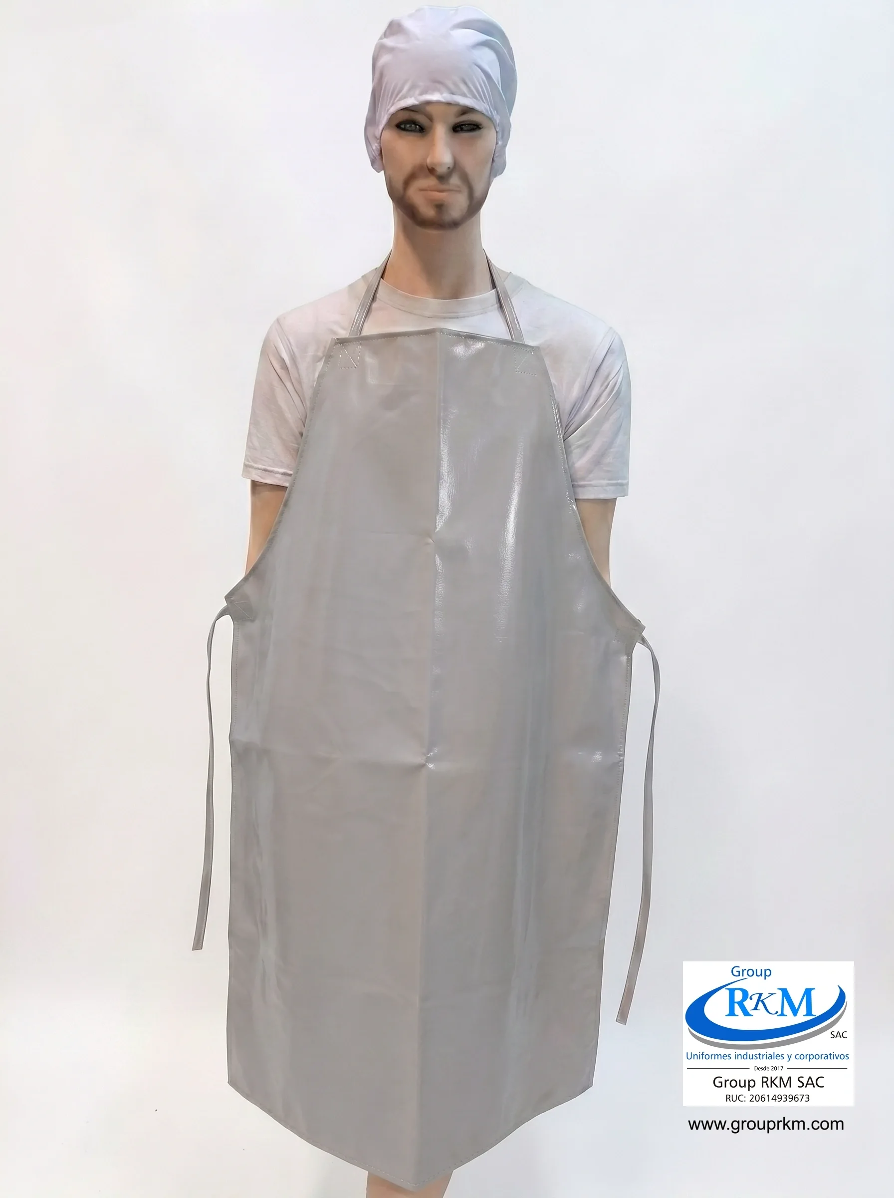 Delantal Doble Faz PVC Semi industrial Plomo
