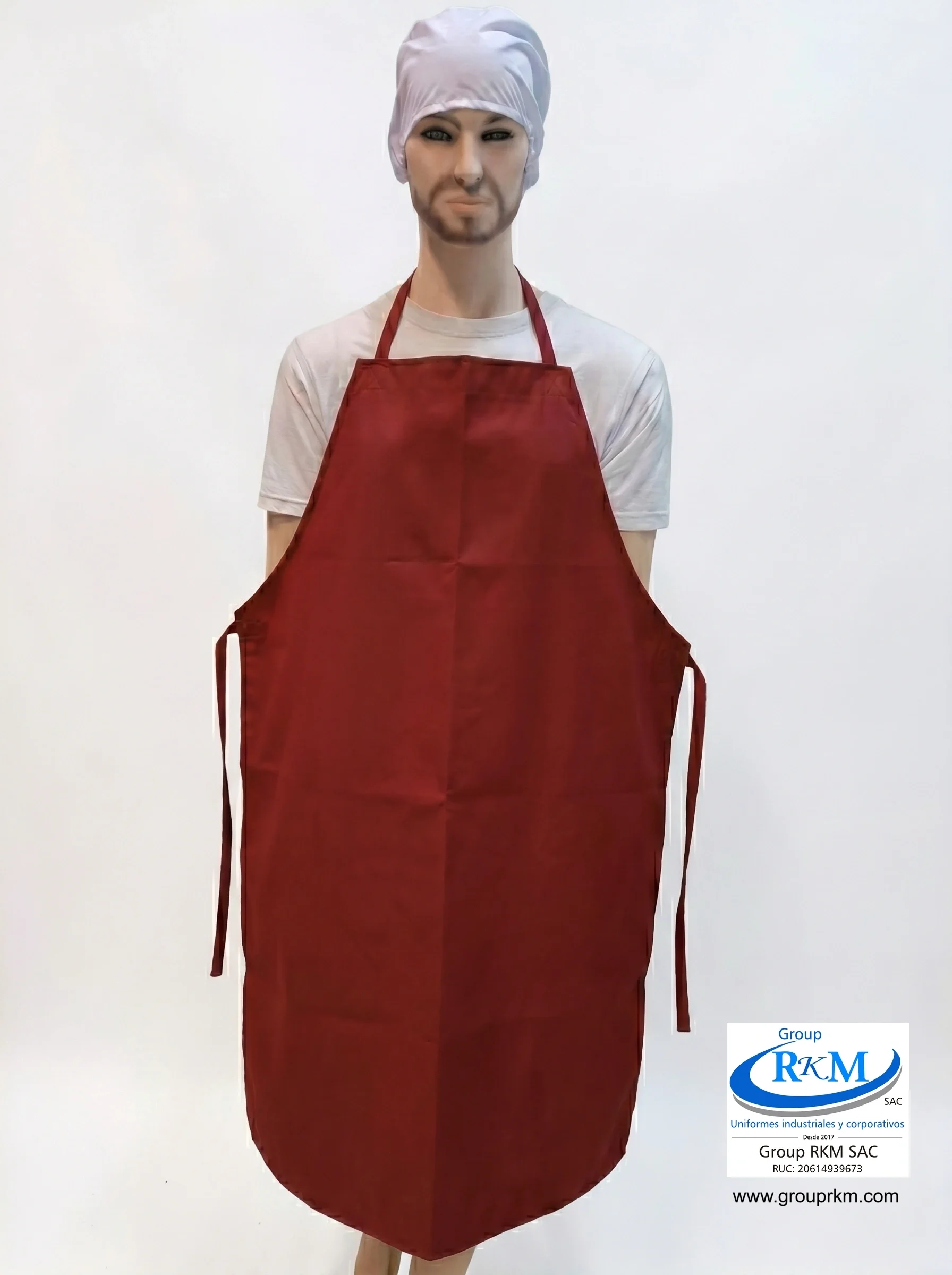 Delantal Doble Faz PVC Semi industrial Rojo Guinda