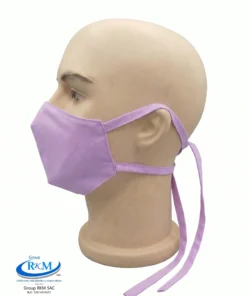 Mascarilla de Tela Anatomica con Amarres Lila