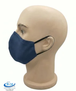 Mascarilla de tela Anatomica Con Ligas Azul Acero