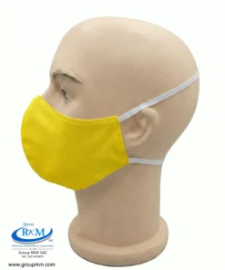 Mascarilla de tela Con Elastico para atras Amarillo