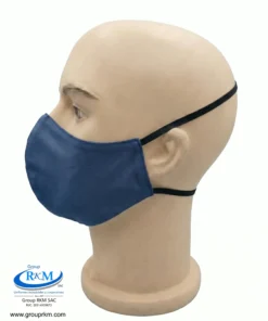 Mascarilla de tela Con Elastico para atras Azul Acero