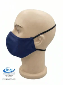 Mascarilla de tela Con Elastico para atras Azul marino