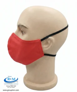 Mascarilla de tela Con Elastico para atras Rojo