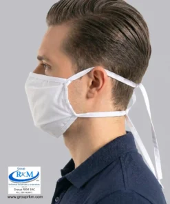 Mascarilla de tela plana con amarres 2