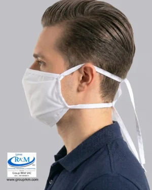 Mascarilla de tela plana con amarres 2