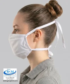 Mascarilla de tela plana con amarres 3