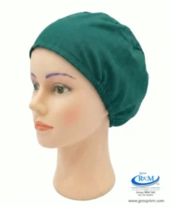 Cofia de Tela Pima Semi circular Quirurgico Verde clinico