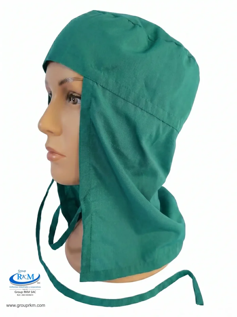 Cofia de tela arabe verde clinico
